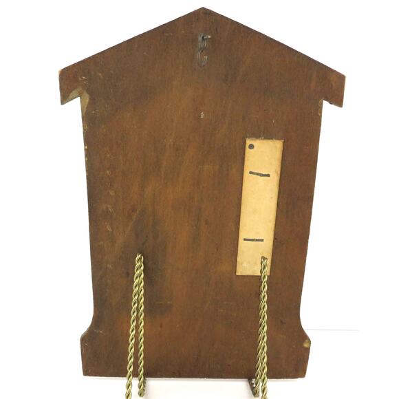 Vintage 11" Framed Thermometer w/ Country Scene Farmhouse Rustic Gold Wood Frame - Picture 6 of 10